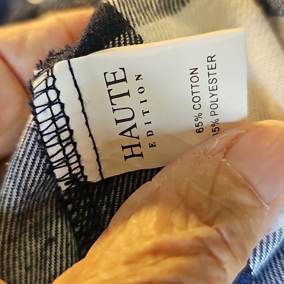 HAUTE EDIITION‎ Blue & White Checkered Button-Up Shirt. Size 3X. - Picture 8 of 9